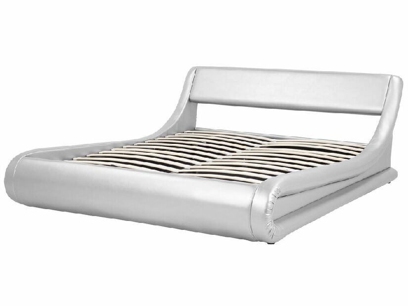 Bračni krevet 180 cm AVENUE (s podnicom i prostorom za odlaganje) (srebrna)