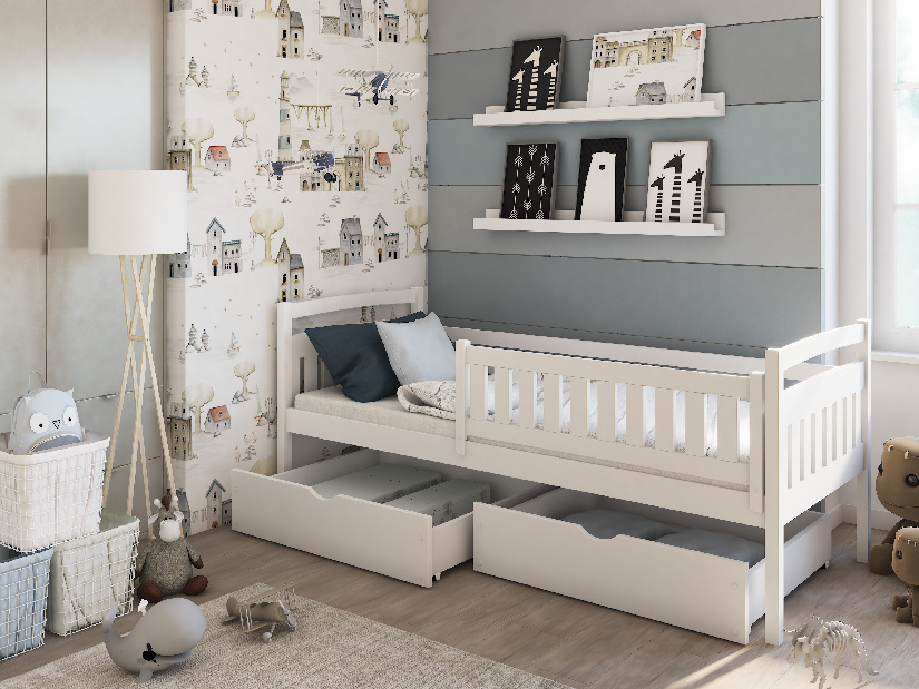 Dječji krevet 80 x 180 cm Tarra (s podnicom i prostorom za odlaganje) (bijela)