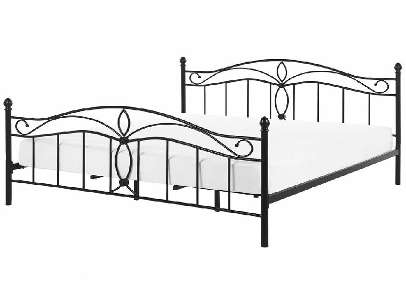 Bračni krevet 180 cm ANTALIA (s podnicom) (crna)