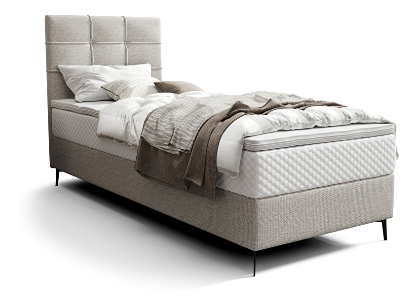 Jednostruki krevet 80 cm Infernus Comfort (svijetlosiva) (s podnicom, s prostorom za odlaganje)