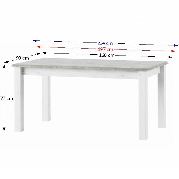 Blagovaonski stol Lunete LM 88 (za 6 do 8 osoba) 