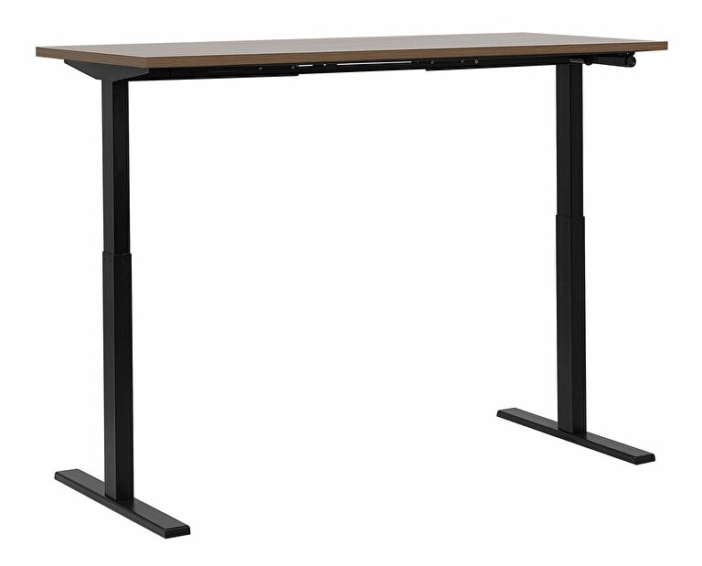 Pisaći stol UPPER II (130 x 72 cm) (MDF) (tamno drvo) (ručno podesiv)