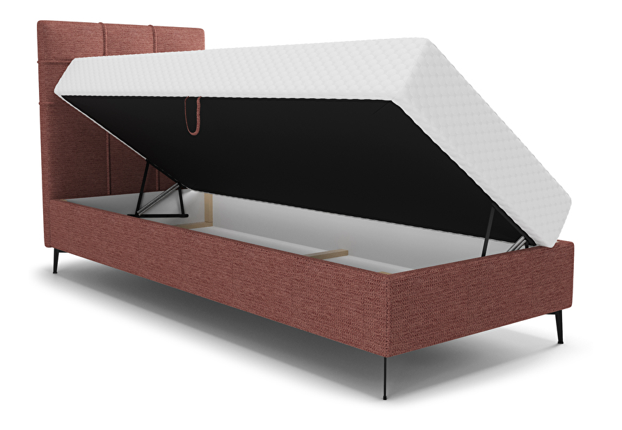 Jednostruki krevet 80 cm Infernus Bonell (terakota) (s podnicom, bez prostora za odlaganje)