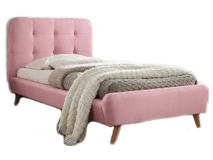 Jednostruki krevet 90 cm Temika (ružičasta) (S podnicom) 