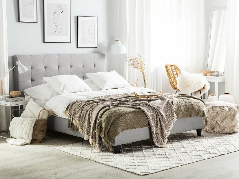 Bračni krevet 180 cm ROLLA (s podnicom) (svijetlo siva)