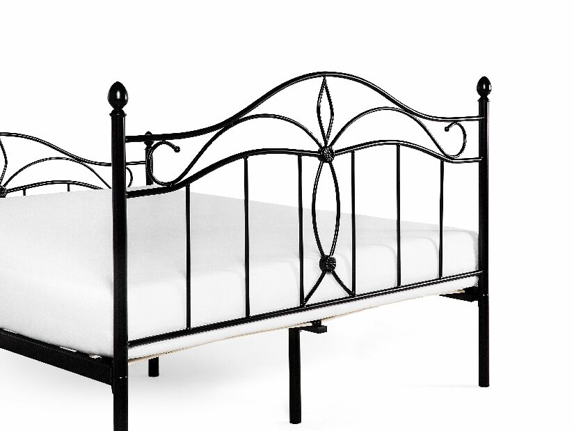 Bračni krevet 160 cm ANTALIA (S podnicom) (crna) 
