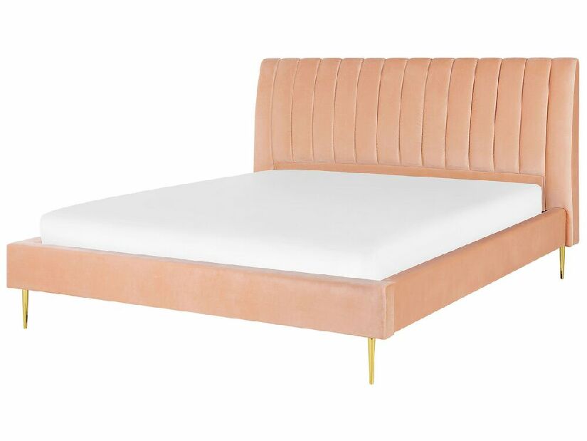 Bračni krevet 180 cm MASALA (s podnicom) (ružičasta)