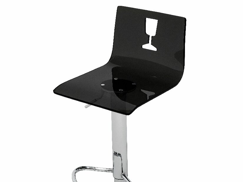 Set barskih stolica 2 kom. Bozen (prozirna) (crna plastika)
