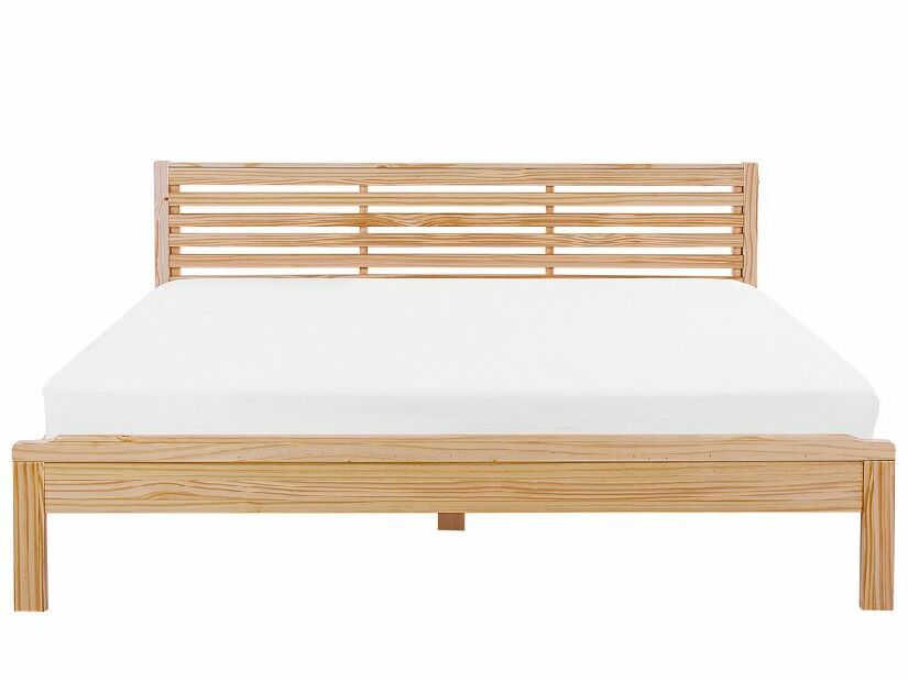Bračni krevet 180 cm CAROC (s podnicom) (svijetlo drvo)