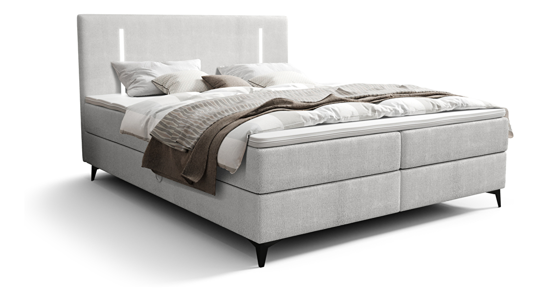 Jednostruki krevet 120 cm Ortega Comfort (siva) (s podnicom i madracem, s prostorom za odlaganje) (s LED rasvjetom)
