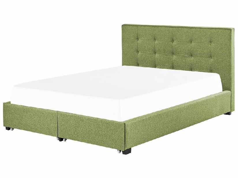 Bračni krevet 180 cm Rhiannon (zelena) (s podnicom i prostorom za odlaganje)