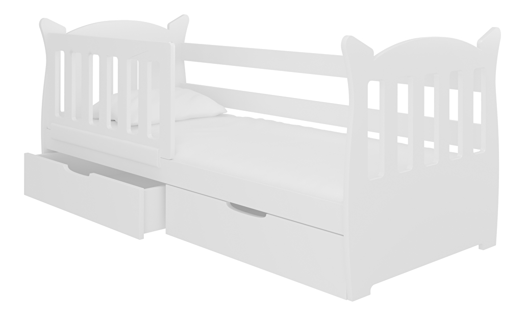Dječji krevet 160x75 cm Lenka (s podnicom i madracem) (bijela)