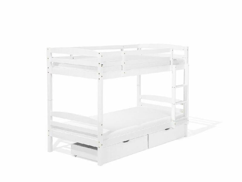 Krevet na kat 90 cm RESPOND (bijela) (s podnicom i prostorom za odlaganje)