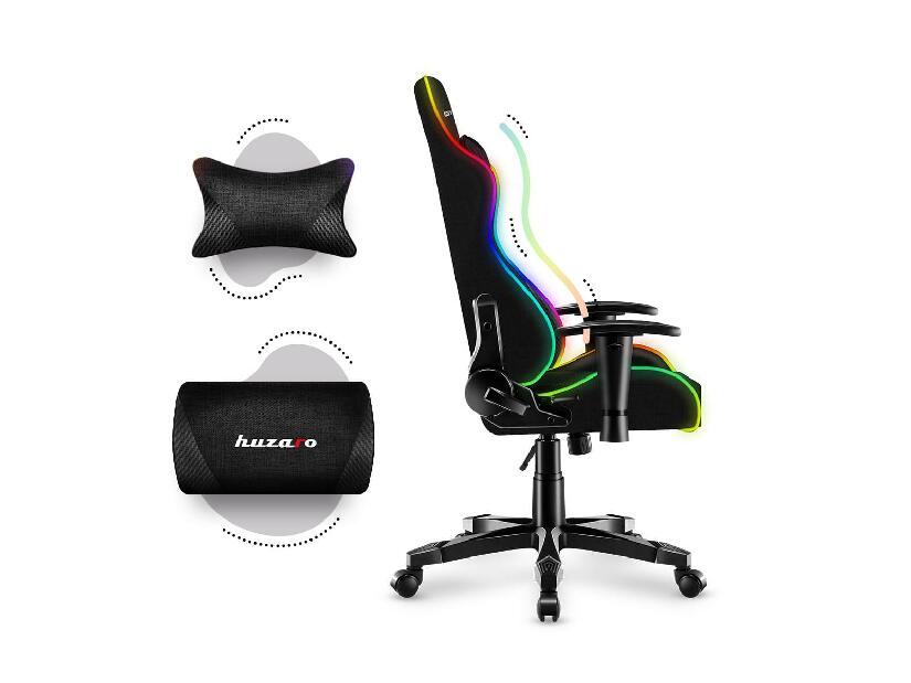 Dječja gaming stolica Rover 6 (crna + šarena) (s LED rasvjetom)