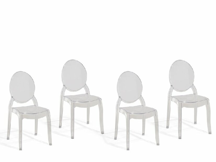 Set blagovaonskih stolica 4 kom. Montreal (prozirna)