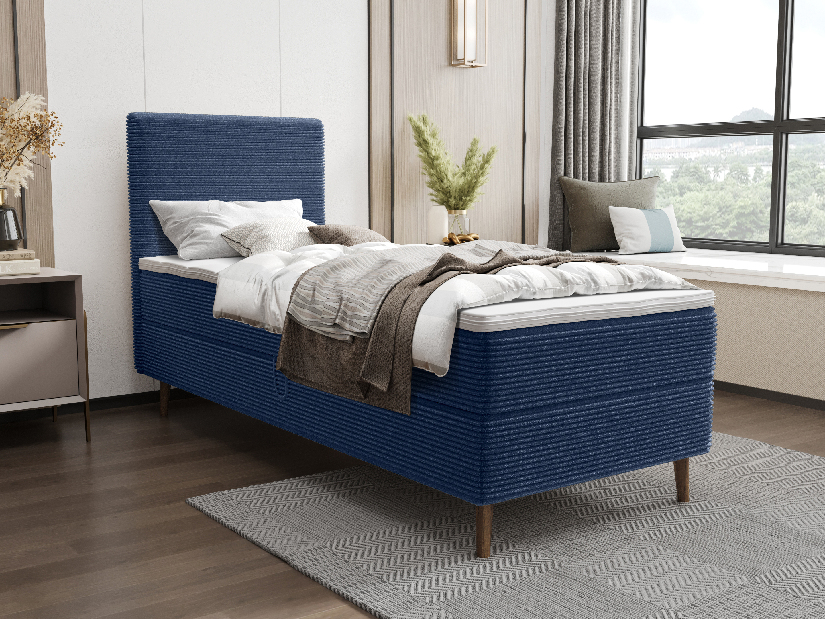 Jednostruki krevet 80 cm Napoli Bonell (plava) (s podnicom, bez prostora za odlaganje)
