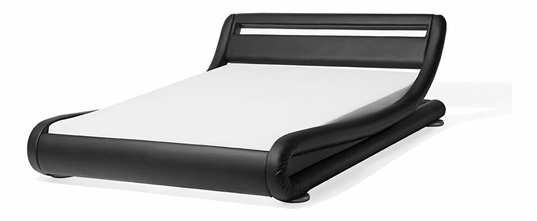 Bračni krevet 140 cm AVENUE (s podnicom i LED rasvjetom) (crna) *rasprodaja 