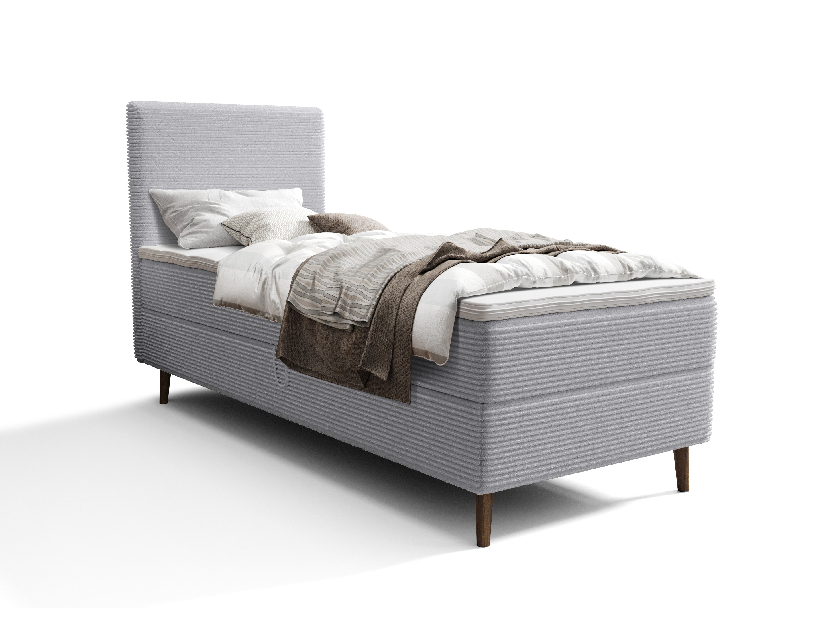 Jednostruki krevet 80 cm Napoli Bonell (siva) (s podnicom, s prostorom za odlaganje)
