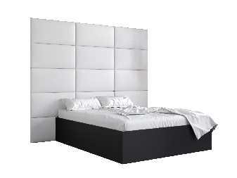Bračni krevet s tapeciranim uzglavljem 160 cm Brittany 1 (crna mat + bijela) (s podnicom)