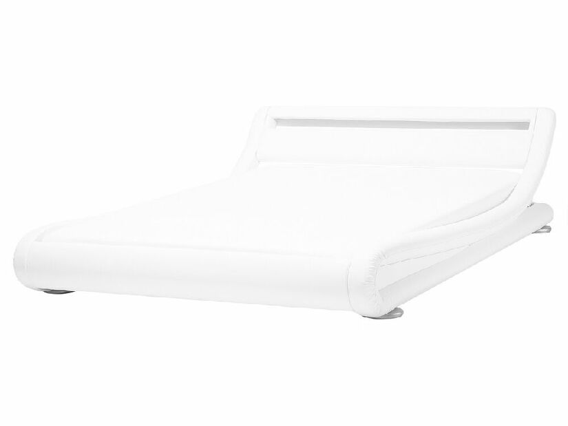 Bračni vodeni krevet 160 cm Anais (bijela ekokoža) (s podnicom a madracem)