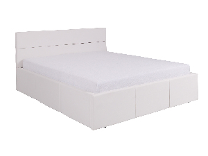 Bračni krevet 170 cm Calabria P (bijela ekokoža) (s podnicom)