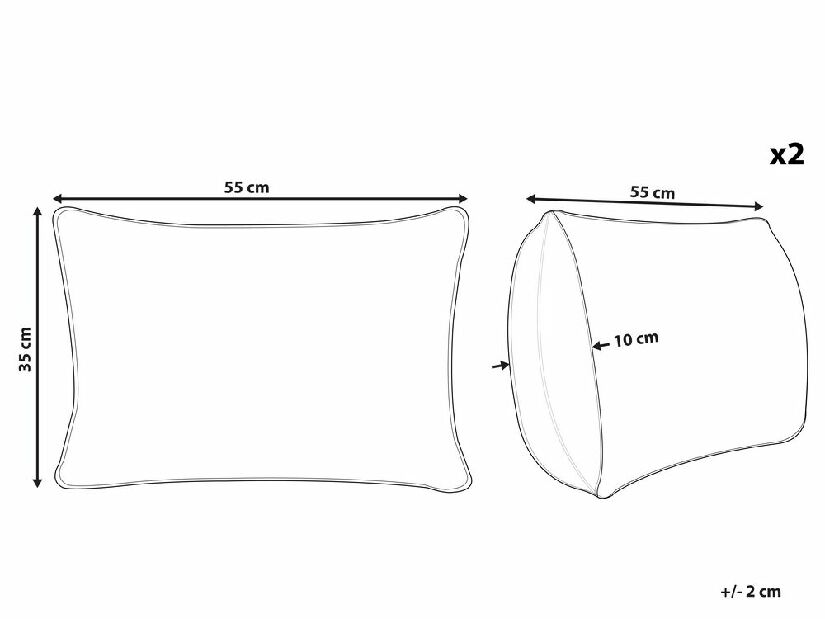 Set 2 ukrasna jastuka 35 x 55 cm Ocim (siva)