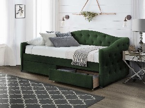 Jednostruki krevet 90 cm Amrora 90 (tamno zelena) (s podnicom i prostorom za odlaganje)
