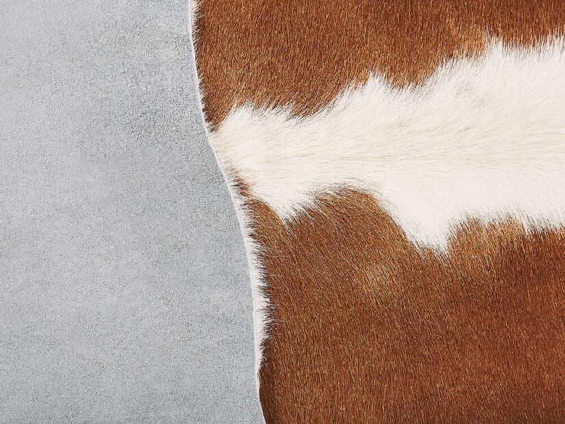 Tepih od goveđe kože 3-4 m² Nasku (smeđa + bijela)