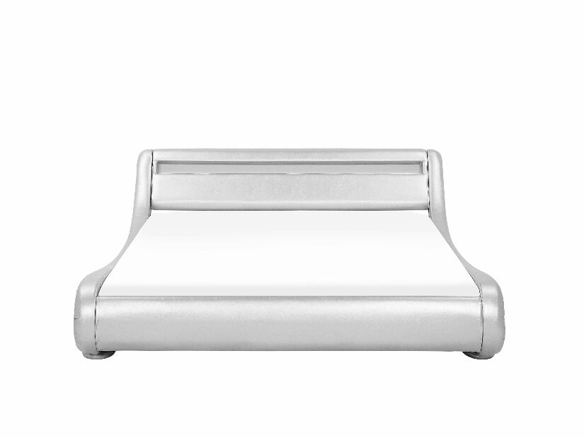 Bračni krevet 160 cm AVENUE (s podnicom i LED rasvjetom) (srebrna)