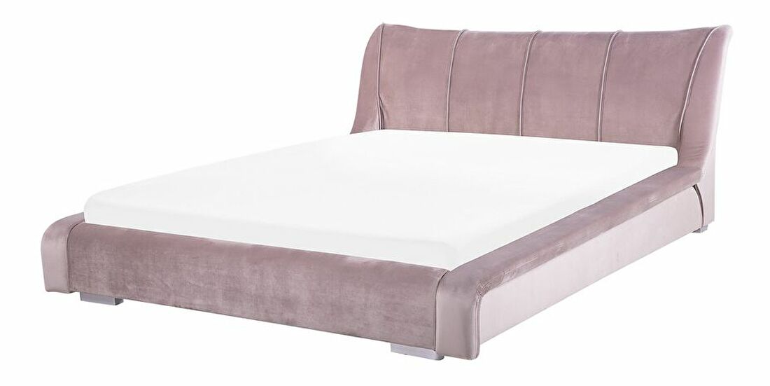 Bračni krevet 160 cm NICE (s podnicom) (ružičasta baršunasta)