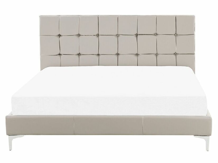 Bračni krevet 160 cm AMART (siva) (eko koža) (s podnicom)