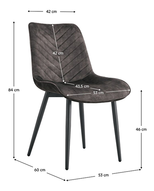 Blagovaonska stolica Zaino Typ 2 J19-UF912-07B (smeđa + crna)