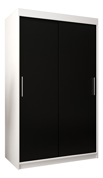 Ormar za garderobu 120 cm Toki (bijela mat + crna mat)