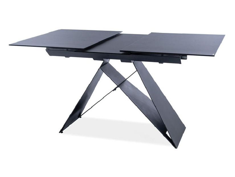 Blagovaonski stol na razvlačenje 120-160 cm Wallace (crna + crna) (za 4 do 6 osoba)