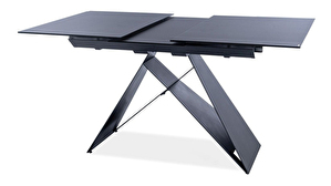 Blagovaonski stol na razvlačenje 120-160 cm Wallace (crna + crna) (za 4 do 6 osoba)