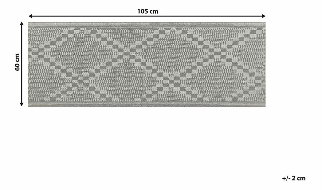 Tepih 60x105 cm JELMO (polipropilen) (siva)