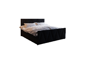 Bračni krevet Boxspring 180 cm Milagros 3 (crna) (s madracem i prostorom za odlaganje)