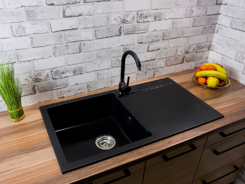 Kuhinjski sudoper Adaxa (crna) (bez otvora za bateriju) (D)