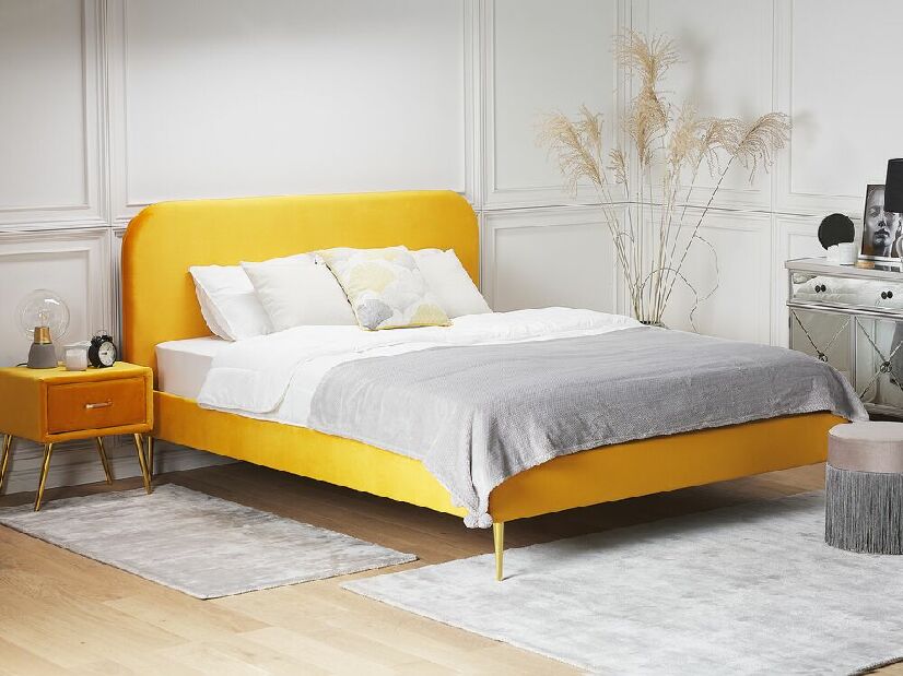 Bračni krevet 140 cm Faris (žuta) (s podnicom)
