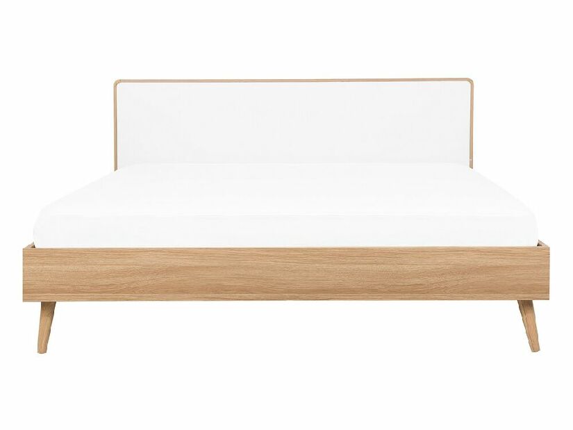 Bračni krevet 140 cm SERVI (s podnicom i LED rasvjetom) (svijetlo drvo)