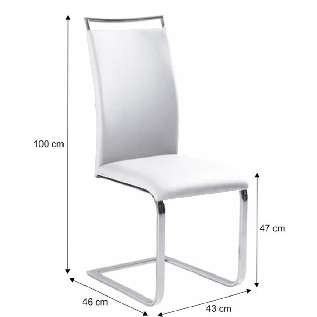 Blagovaonska stolica Berion (bijela + krom) 