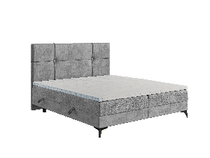 Bračni krevet Boxspring 200 cm Nivela (beton) (s madracem i prostorom za odlaganje)