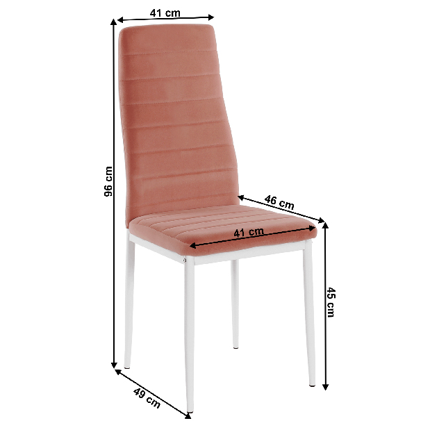 Set 2 kom. blagovaonskih stolica Antigone NEW (boja lososa + bijela) *outlet moguća oštećenja