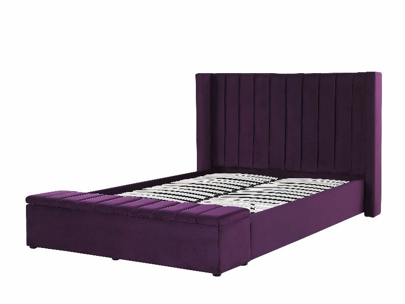 Bračni krevet 160 cm NAIROBI (ljubičasta) (s podnicom i prostorom za odlaganje)
