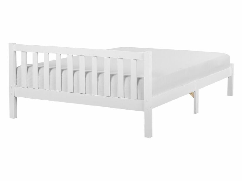 Bračni krevet 140 cm FLORAL (bijela) (s podnicom)