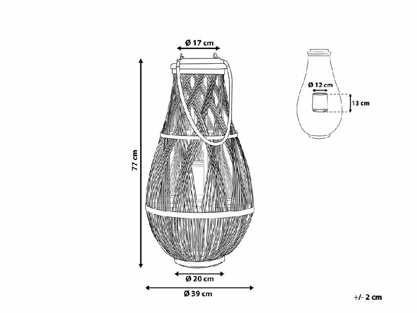 Lanterna TUMBA 77 cm (metal) (crna)