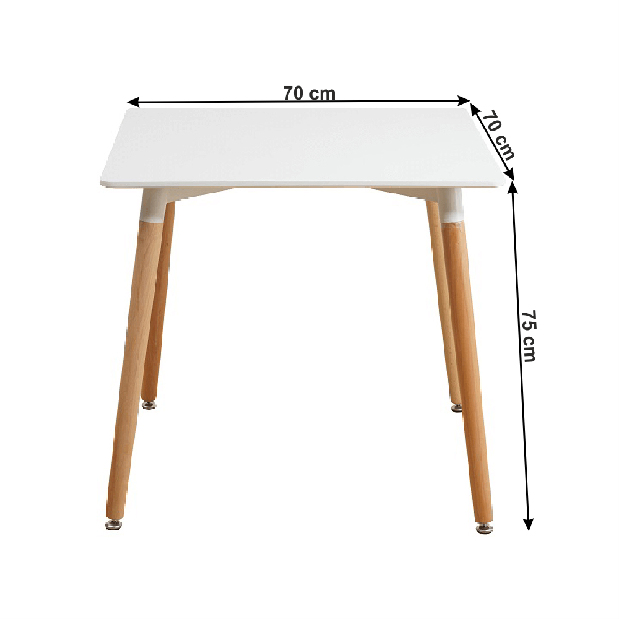 Blagovaonski stol Dirrax 3 (bijela + bukva) (za 4 osobe)