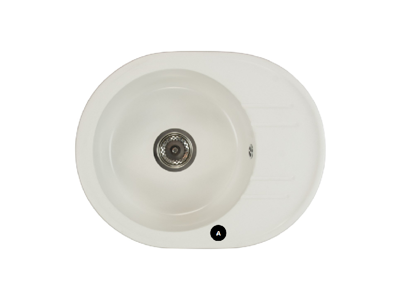 Kuhinjski sudoper Baltera (bijela) (s 1 otvorom za bateriju)