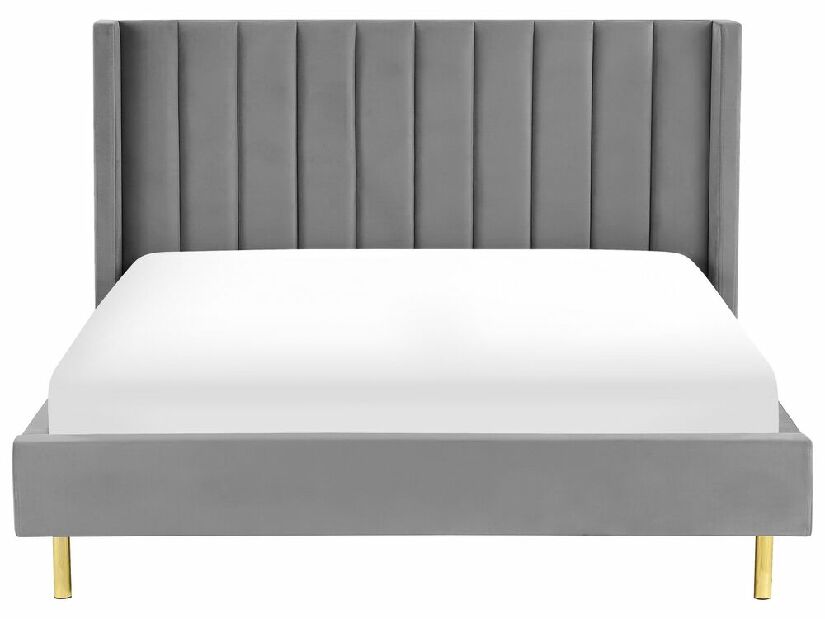 Bračni krevet 180 cm VINNETTE (tekstil) (siva) (s podnicom)