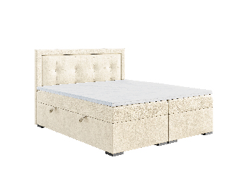 Jednostruki krevet Boxspring 120 cm Veronica (krem) (s madracem i prostorom za odlaganje)